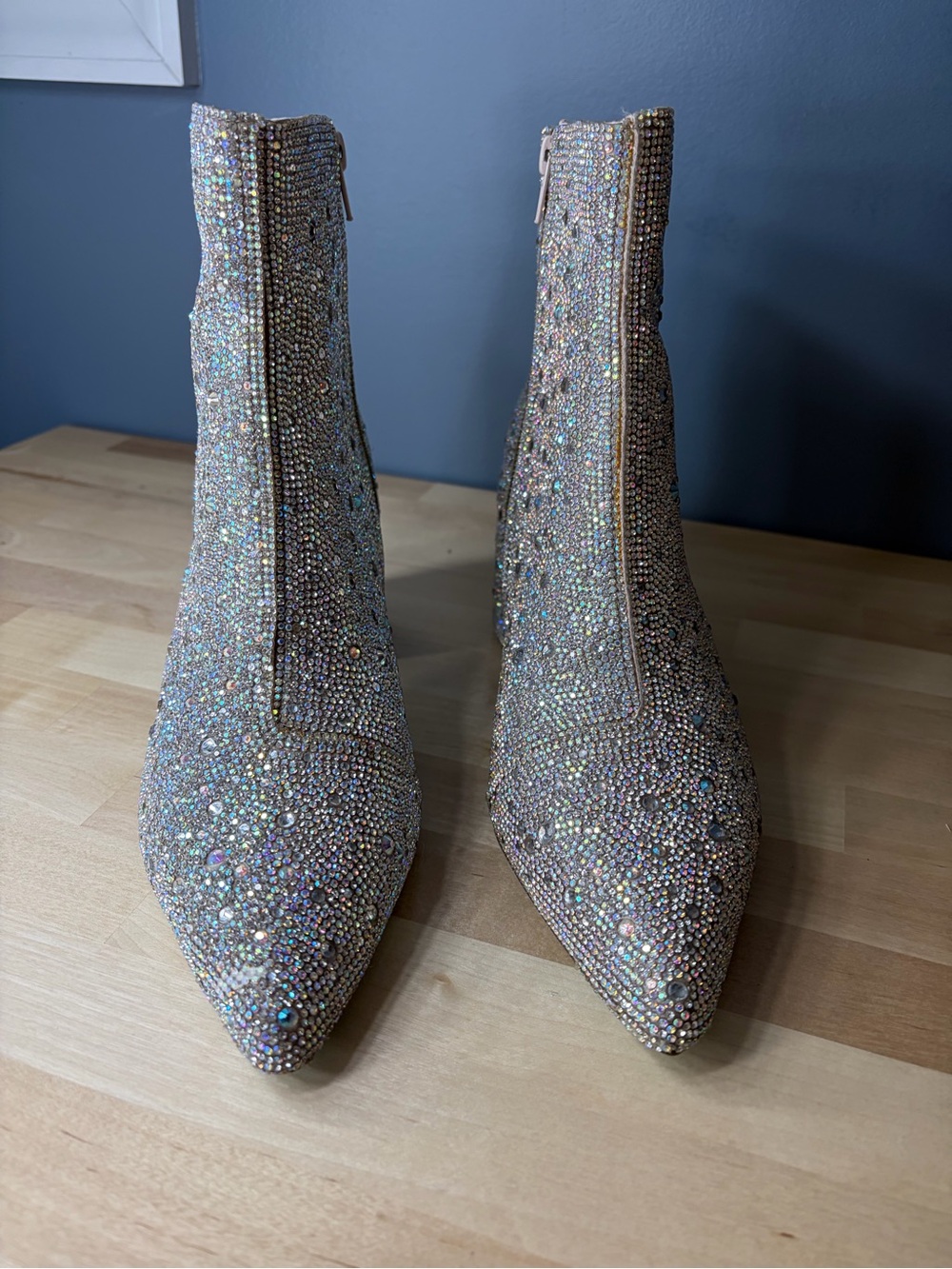 Betsey Johnson Rhinestoned Kyla Booties. Blue bottoms - Picture 4 of 11